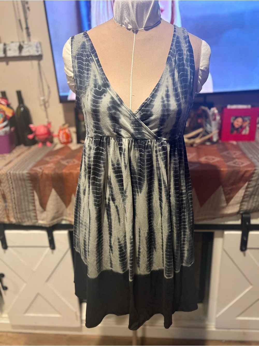 Calvin Klein Jeans dark green and light greenTie-Dye Midi Dress